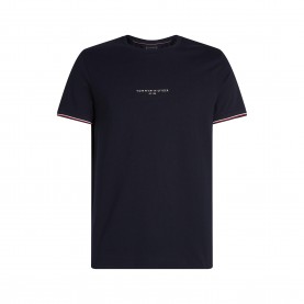 Тениска Tommy Hilfiger Logo Tipped T-Shirt - Desert Sky DW5 тениска,мъжки,тениски,tommy,hilfiger,logo,tipped,t,shirt,desert,sky,dw5