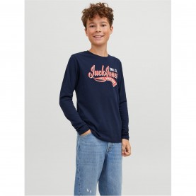 детска,тениска,детски,тениски,jack,and,jones,long,sleeve,logo,t,shirt,junior,boys,navy,blazer