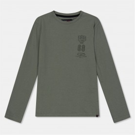 Farah Stackd Print T Jn99 - Tweed Green детски,3/4,панталони,детски,тениски,farah,stackd,print,t,jn99,tweed,green