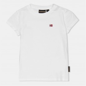 Юношеска тениска Napapijri Napa Salis Short Sleeve T-shirt Juniors - White 002 юношеска,тениска,детски,3/4,панталони,napapijri,napa,salis,short,sleeve,t,shirt,juniors,white,002