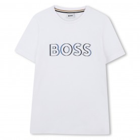 юношеска,тениска,детски,облекла,boss,bold,logo,t,shirt,juniors,white,10p
