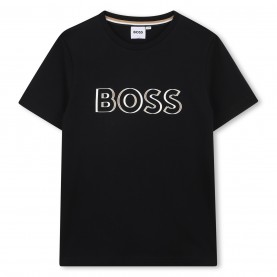 юношеска,тениска,детски,облекла,boss,bold,logo,t,shirt,juniors,black,09b
