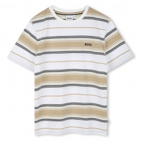 юношеска,тениска,детски,облекла,boss,stripe,logo,t,shirt,juniors,sand,249