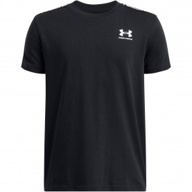 Тениска Under Armour Kids Taped Short-Sleeve Regular Fit T-Shirt - Black/White тениска,детски,тениски,under,armour,kids,taped,short,sleeve,regular,fit,t,shirt,black,white
