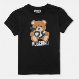 юношеска,тениска,детски,3/4,панталони,moschino,toy,bear,t,shirt,juniors,black,60100