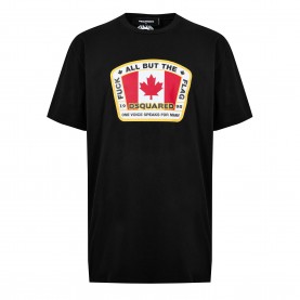 мъжки,тениски,dsquared2,canada,flag,printed,tee,black