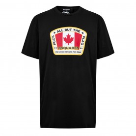 облекла,на,разпродажба,мъжки,тениски,dsquared2,canada,flag,printed,tee,black