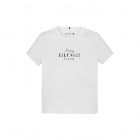 тениска,детски,3/4,панталони,tommy,hilfiger,kids',script,short,sleeve,t,shirt,white,ybr