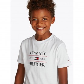 тениска,детски,3/4,панталони,tommy,hilfiger,kids',flag,short,sleeve,t,shirt,white,ybr