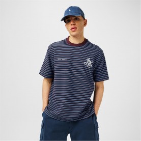 тениска,мъжки,тениски,jack,wills,ottoman,stripe,t,shirt,moltn,chocolate