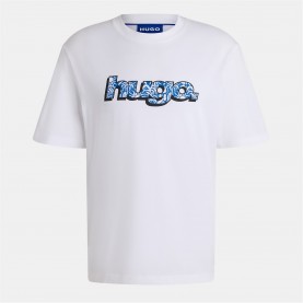 тениска,мъжки,тениски,hugo,men's,blue,cotton,t,shirt,white,100
