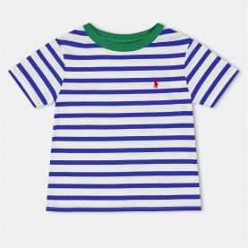 юношеска,тениска,детски,3/4,панталони,polo,ralph,lauren,striped,t,shirt,juniors,travel,blue