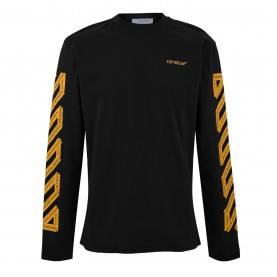 тениска,облекла,на,разпродажба,мъжки,тениски,off,white,men's,tape,cotton,long,sleeve,t,shirt,black