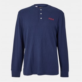 тениска,облекла,на,разпродажба,мъжки,тениски,polo,ralph,lauren,men's,waffle,henley,long,sleeve,t,shirt,cruise,navy