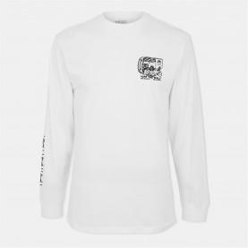 тениска,дамски,топове,vans,next,stop,ls,white,t,shirt,unisex,adults,white