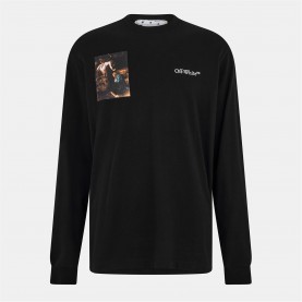 тениска,облекла,на,разпродажба,мъжки,тениски,off,white,men's,long,sleeve,t,shirt,black,white