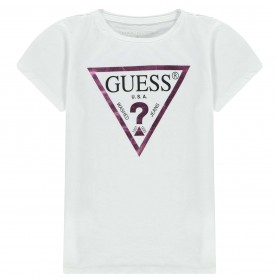 тениска,детски,3/4,панталони,guess,girl's,core,logo,t,shirt,wht,a000,g011