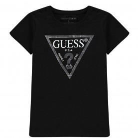 тениска,детски,3/4,панталони,guess,girl's,core,logo,t,shirt,black,a996,jblk