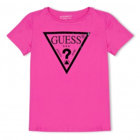 тениска,детски,3/4,панталони,guess,girl's,core,logo,t,shirt,pink,g618