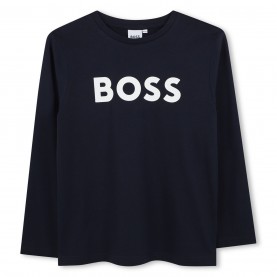 детска,тениска,детски,облекла,boss,boss,large,logo,t,shirt,junior,boys,navy,849