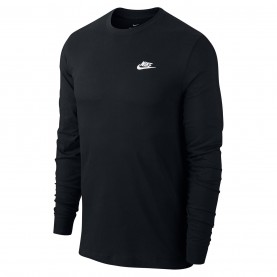 тениска,разпродажба,nike,мъжки,тениски,nike,sportswear,club,men's,long,sleeve,t,shirt,black,white