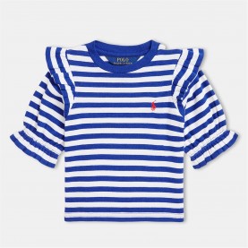 юношеска,тениска,детски,3/4,панталони,polo,ralph,lauren,striped,t,shirt,juniors,blue,white