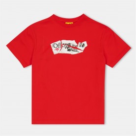детска,тениска,детски,3/4,панталони,off,white,unisex,kids',paper,logo,t,shirt,red,2501