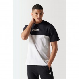 тениска,мъжки,тениски,11,degrees,colour,block,t,shirt,white,black,white,black