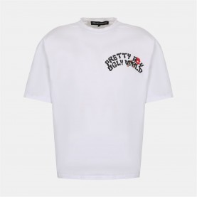 тениска,мъжки,тениски,pretty,boy,ugly,world,men's,fire,cotton,short,sleeve,crew,neck,t,shirt,white,bomb