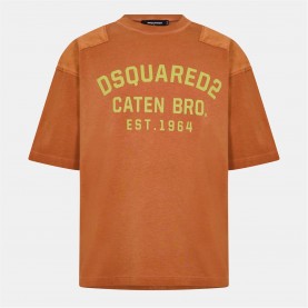 тениска,облекла,на,разпродажба,мъжки,тениски,dsquared2,men's,dsq,caten,oversized,t,shirt,rust