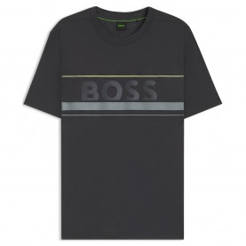 тениска,мъжки,тениски,boss,logo,striped,t,shirt,dark,grey