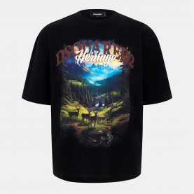 тениска,мъжки,тениски,dsquared2,men,s,dsq,heritage,oversized,t,shirt,black