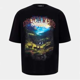 тениска,мъжки,тениски,dsquared2,men's,dsq,heritage,oversized,t,shirt,black
