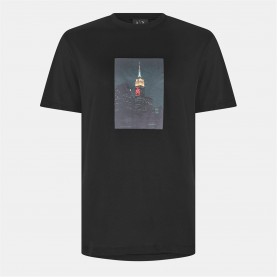 Тениска Armani Exchange AX Skyline Tee Sn61 - Black UC001 тениска,мъжки,тениски,armani,exchange,ax,skyline,tee,sn61,black,uc001