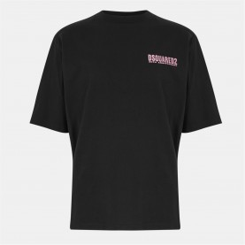 тениска,облекла,на,разпродажба,мъжки,тениски,dsquared2,men's,loose,fit,oversized,t,shirt,black