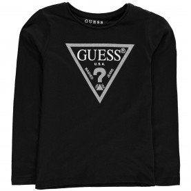 тениска,детски,облекла,guess,sleeve,logo,t,shirt,black,a996,jblk