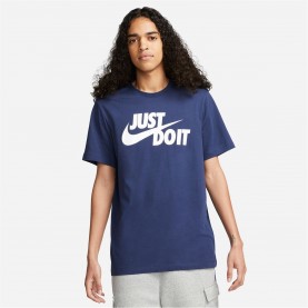 Мъжка тениска Nike Just Do It Swoosh T-Shirt Mens - Midnight Navy мъжка,тениска,разпродажба,nike,мъжки,тениски,nike,just,do,it,swoosh,t,shirt,mens,midnight,navy