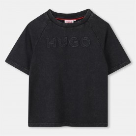 тениска,детски,3/4,панталони,hugo,kids',logo,t,shirt,black,09b