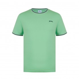 slazenger,tipped,t,shirt,mens,bright,green