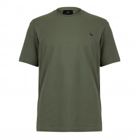 Тениска PS Paul Smith Mens Regular Fit Zebra Crew-neck T-Shirt - Green 34D тениска,мъжки,тениски,ps,paul,smith,men,s,regular,fit,zebra,crew,neck,t,shirt,green,34d