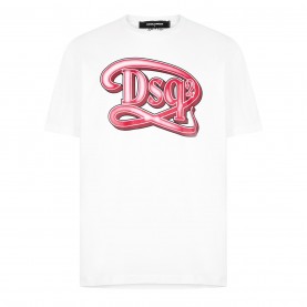 тениска,облекла,на,разпродажба,мъжки,тениски,dsquared2,logo,print,t,shirt,white