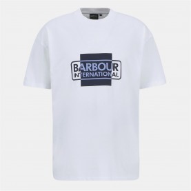 тениска,мъжки,тениски,barbour,international,short,sleeved,cotton,divide,t,shirt,white,wh11