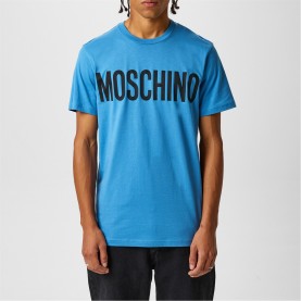 тениска,мъжки,тениски,moschino,men's,contrast,logo,t,shirt,light,blue