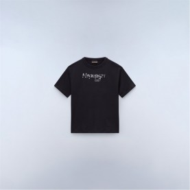 юношеска,тениска,детски,3/4,панталони,napapijri,primiero,shot,sleeve,t,shirt,junior,black,beaut,941