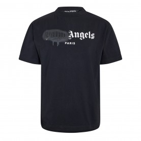 Тениска PALM ANGELS Palm Paris Tee Sn99 - Black Black тениска,облекла,на,разпродажба,мъжки,тениски,palm,angels,palm,paris,tee,sn99,black,black