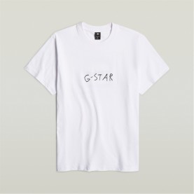 тениска,облекла,на,разпродажба,мъжки,тениски,g,star,handwriting,back,print,loose,t,shirt,white