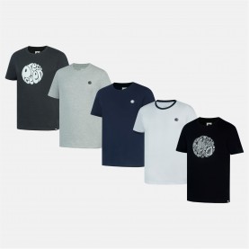 Тениска Pretty Green Men's 5-Pack Cotton Crew Neck Short Sleeve T-Shirt - Multi тениска,мъжки,тениски,pretty,green,men's,5,pack,cotton,crew,neck,short,sleeve,t,shirt,multi