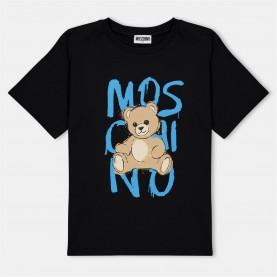 детска,тениска,детски,3/4,панталони,moschino,unisex,kids',spray,logo,regular,fit,t,shirt,blk,blu,60100
