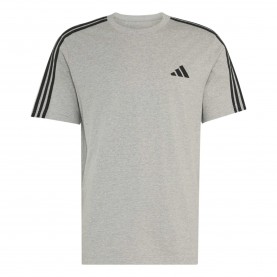 Мъжка тениска adidas Essentials 3-Stripes T-Shirt Mens - MedGrey/White мъжка,тениска,мъжки,потници,мъжки,блузи,с,яка,adidas,essentials,3,stripes,t,shirt,mens,medgrey,white