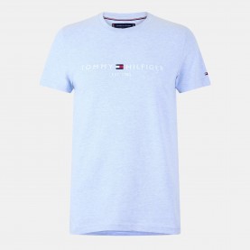 Тениска Tommy Hilfiger Logo Crew Neck T Shirt - Hthr Blue DS9 тениска,мъжки,тениски,tommy,hilfiger,logo,crew,neck,t,shirt,hthr,blue,ds9